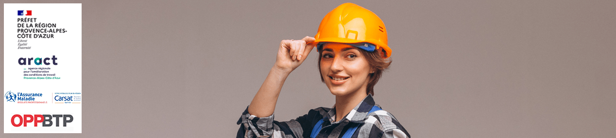 image d'une personne munie d'un casque de chantier pour symboliser la s&eacute;curit&eacute; au travail, infos Carif-Oref Provence - Alpes - C&ocirc;te d'Azur